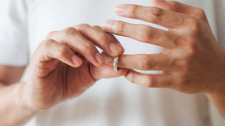 Infographic that talks about what to do about finances when you're going through a divorce.