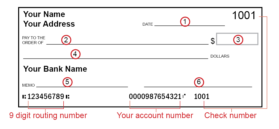 Check highlightinhg routing, account, and check number