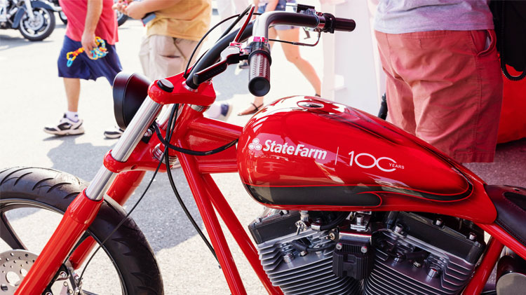 State Farm volunteers build a custom motorcycle