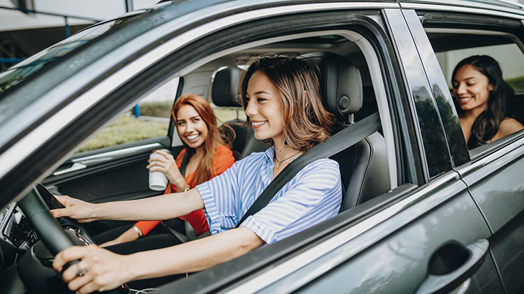 Young women going for a drive.