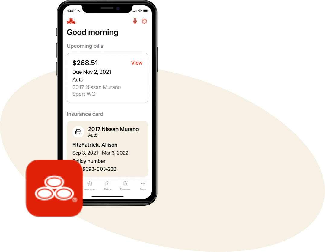 State Farm icon and iphone display
